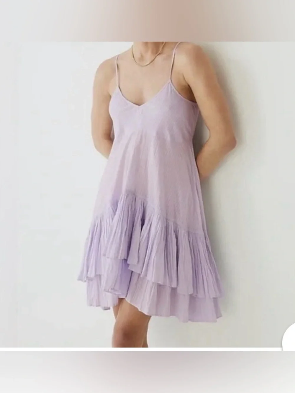 J. Crew Soft Gauze 100% Cotton Tiered Purple Beach Dress Size M